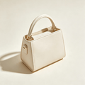Cream Mini Leather Top Handle Bag